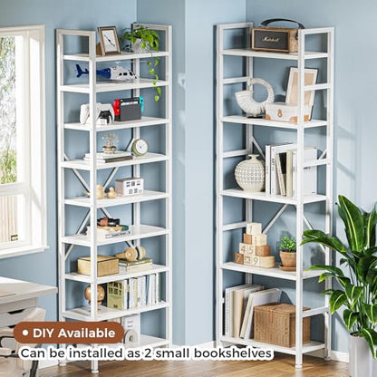 SUPERJARE Triple Bookshelf, Bookcase with 14 Open Display Shelves, Wide Book Shelf Book Case for Home & Office, 5 Tier, White - color: White, size: 5 Tier