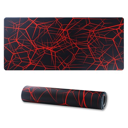 Large Mouse Pad,Non-Slip Rubber Base,[27.5x11.8IN] Computer Desk Mat for PC, Mac, Laptop - Stitched Edges and Smooth Surface for Office, Home, Work-70x30 Redline - color: 70x30 Redline