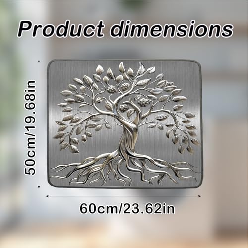 Nuxovilar Metallic Tree of Life with Berries Dryer Cover for the Top, Non-slip Washer & Dryer Protector, 23.62"x19.68" Dust-proof Washing Machine Mat, Diatom Mud Polyester Top Pad for Laundry Room - color: YTT23701