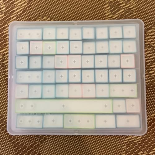 Layer Keycap Storage Box with Detachable Lid Permanent Polystyrene Planner Compact Plan for Mechanical Keyset Enthusiast - color: White