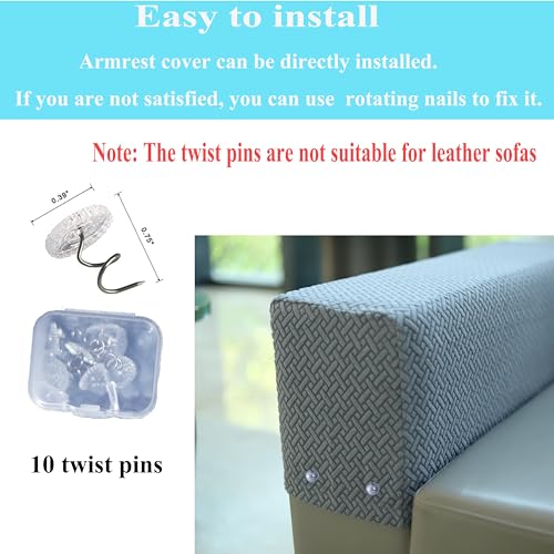 Couch Arm Covers for Sofa, Armrest Armchair Covers Stretch Recliner Chair Slipcovers, Set of 2 (Pine Green, Large) - color: Pine Green
