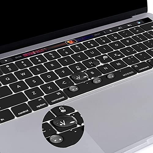 MOSISO Keyboard Cover Compatible with MacBook Pro with Touch Bar 13 and 15 inch 2019 2018 2017 2016 (Model: A2159, A1989, A1990, A1706, A1707), Silicone Skin Protector, Black