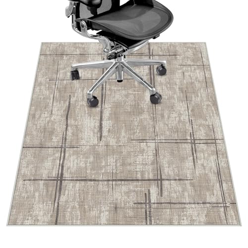 Office Chair Mat for Hardwood Floor&Tile Floor,36"X 48" Heavy Duty Desk Chair Mat for Hard Floors,Under Desk Rug for Rolling Computer Chair,Anti Slip,Low Pile Carpet Floor-Khaki - color: Khaki, size: 36"X 48"