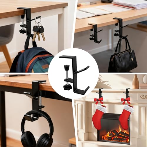 6 Pcs Adjustable Purse Hooks Heavy Duty Bag Hanger for Table | Hooks Bag Hanger for Desk Fireplace, Bag Holder for Table for Desk Key Backpack - size: 6 Pieces