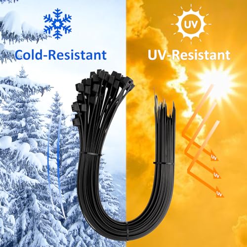 Large Zip Ties Heavy Duty Outdoor 48 inch (125 Pack), Heavy Duty Zip Ties 250 lbs, Black, LOCKLOCK - size: 48" (125 Pack)