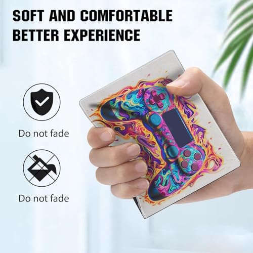 EXXBYELI Gamer Wallets for Teen Boys,Cool Kids Wallet for Boys Ages 8-10 9-12 13-15 with Credit Id Card Cash Holder Black Rfid Blocking Zipper For Teen Youth Guys Teenager Birthday Gifts Ideas - color: game-white background