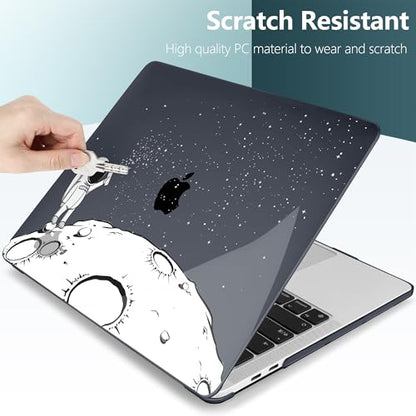 DONGKE Compatible with MacBook Pro 13 inch Case 2024 2023-2020 Release A2338 M2/M1 A2251 A2289 with Retina Display & Touch ID, Plastic Hard Shell & Keyboard Cover & Screen Film - Astronaut - color: Astronaut