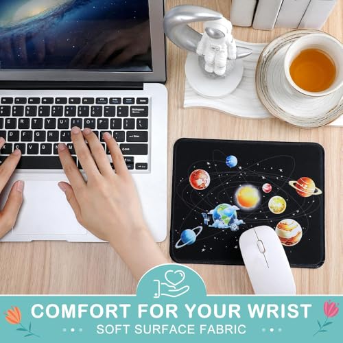 Kanayu 12 Pcs Inspirational Mouse Pad Bulk Fun Floral Mouse Pad with Motivational Quotes Square Non Slip Rubber Mousepad for Desk Office Home Laptop Computer