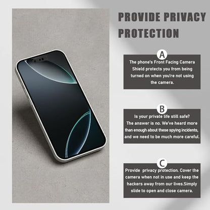 Front Camera Cover Compatible for iPhone 16/16Plus/16Pro/16Pro Max/15/15 Plus/15 Pro/15 Pro Max/14 Pro/14 Pro Max,Webcam Cover Protect Privacy and Security,Not Affect Face ID,Black-Updated Version - color: Black