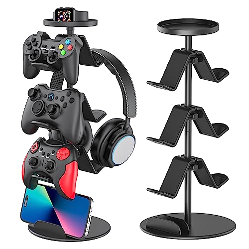 Game Controller Stand Headphone Holder, Multi Adjustable Game Controller Headset Hanger for All Universal Gaming PC Accessories, Xbox PS4 PS5 Nintendo Switch (4 Layers)