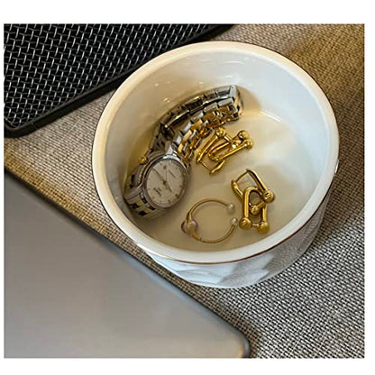Ceramic Paper Clip Holder Ceramic Paper Clip Dispenser Organizer for Office Desk Binder Clip Holder (White) - color: White