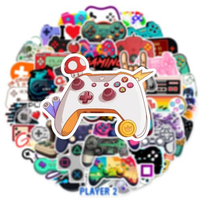 50 PCS Video Game Stickers Bulk Pack - Waterproof Vinyl Decals for Water Bottles, Laptops, Tech Devices & Skateboards | Aesthetic Gaming Sticker for Teens, Adults | Cool Gamer Gift Party Supplies - style: A2
