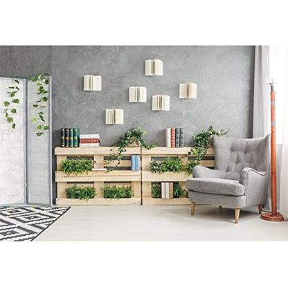 YongFoto 6x4ft Interior Room Backdrop for Photography Wooden Bookshelf Green Plants Screen Armchair Grey Lounge Background Modern Home Banner Decor Live Video Portrait Photo Studio Props