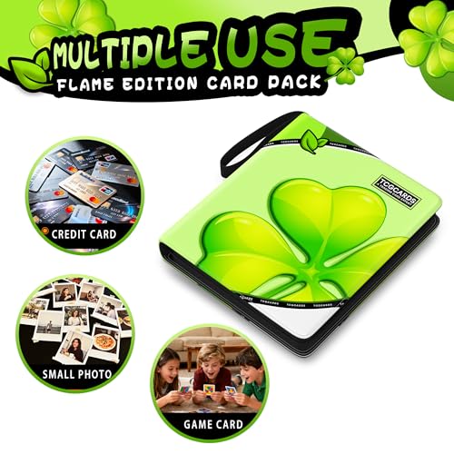 Trading Card Binder 4 Pocket,400 Pocket Card Collection Binder with 50 Removable Sleeves,PU Waterproof Top Card Book,3-Ring Zipper Collectible Trading Card Album for MTG/TCG/Card Holder Gift（(Leaf） - color: Leaf, size: Small