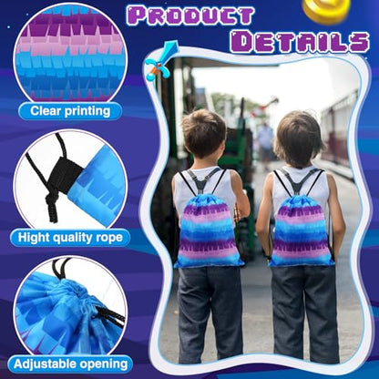 Yiyiring 16 Pcs Video Game Drawstring Bags Bulk 12 x 10 In Treat Goody Waterproof Beach Bags Anime Games Gift Bag Set for Gaming Themed Party Birthday Party Favor Supplies(Video Game) - style: Video Game