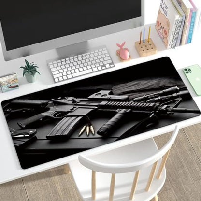 31.5x11.8 Inch Non-Slip Long Extended Large Gaming Mouse Pad with Stitched Edges XL Laptops Keyboard Mouse Mat(AK47) - color: AK47