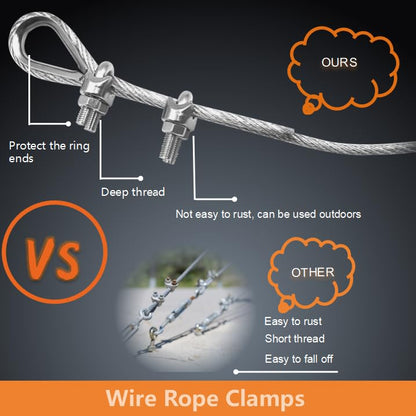 8 Pcs M8 Wire Rope Clamps Cable Clamps 4 Pcs 5/16” Wire Rope Thimble U Bolt Saddle Fastener 304 Stainless Steel Cable Clamps (M8, 8) - style: M8