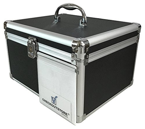 CheckOutStore (1) Aluminum CD/DVD Media Hanging Sleeves Storage Box (Black/Holds 300 Discs) - color: Black
