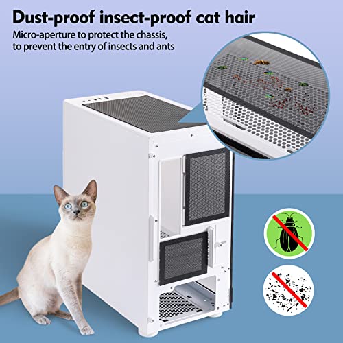 [4 Pack] DIY PC Case Dust Filter Mesh - 400x300mm Magnetic Computer Fan Filter, 1.2mm PVC Dustproof Cover for Gaming PC, Server & Power Supply - Cut-to-Fit Cooling Protection