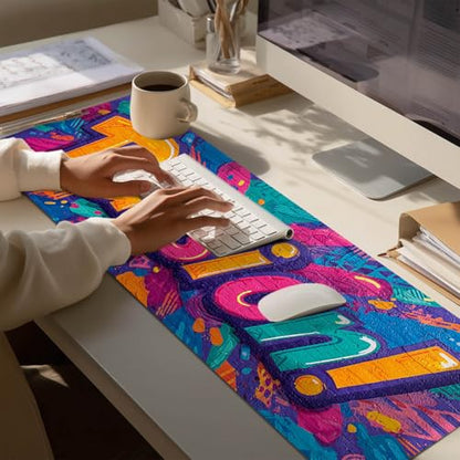 HOMETITUTE XL Mouse Pad Gaming Mousepad 31.5x11.8 Inch Vibrant Passion! Graffiti Art Non-Slip Keyboard Desktop Protector Mat Diatomite Large Mouse Pad for Home and Office Desk Accessories - color: Vibrant "Passion!" Graffiti Art