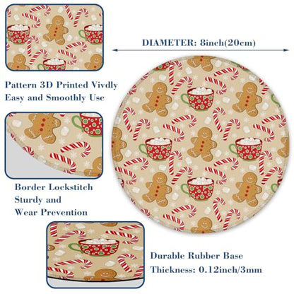 Merry Chrismas Mouse Pad Round Mouse Mat, Non-Slip Rubber Base Mousepad with Stitched Edge for Wireless Computer Laptop Office Desk Accessories 8 x 8 Inches - color: Merry Xmas 03