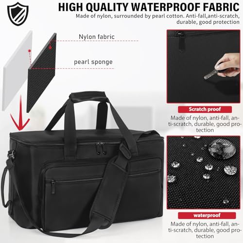 AKOZLIN Large Travel Gig Band Cable File Bag With Detachable Dividers DJ Cord Organizer Case for DJ Gear Sound Instrument and Musician Accessories Red - color: Black-Red, size: 19"x11"x7.8"