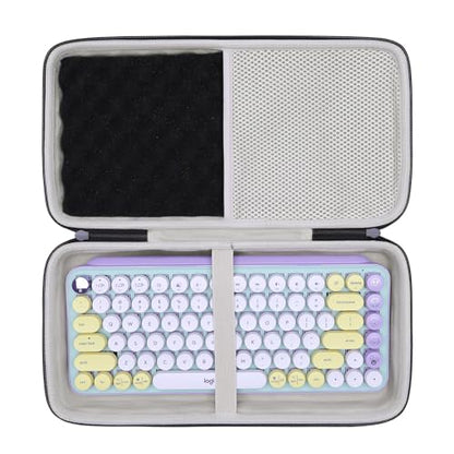 LTGEM Case Compatible with Logitech POP ICON Combo Bluetooth Keyboard and Mouse Combo, Office Travel Carrying Storage Bag - Black+Gray(Case Only) - color: Black