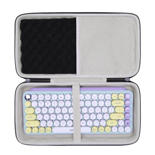 LTGEM Case Compatible with Logitech POP ICON Combo Bluetooth Keyboard and Mouse Combo, Office Travel Carrying Storage Bag - Black+Gray(Case Only) - color: Black