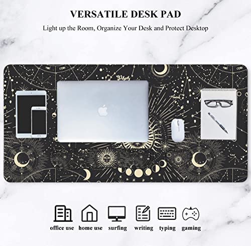 LATEEFAH Desk Mat, Mouse Pad with Wrist Rest, 4-in-1 Large Mouse Pads for Desk, Ergonomic Mouse Pad and Keyboard Wrist Rest Gaming Keyboard Mat for Office, Home - color: 4Pcs-Sun