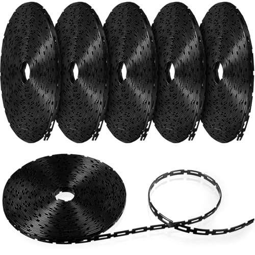 Wesiti 300 ft Plastic Chain Lock Tree Tie 1/2 Inch Wide Adjustable Tree Support Straps Plant String Swing Strap Flexible Reusable Ties for Staking for Garden Accessories - size: 300 ft
