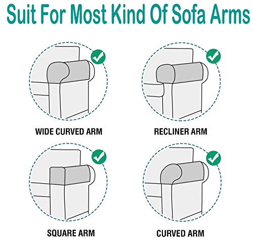 Sofa Couch Arm Chair Covers, Armrest Armchair Covers Stretch Recliner Slipcovers, Set of 2 (Chocolate) - color: Chocolate