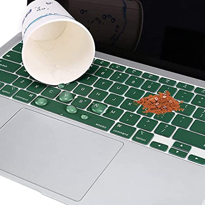 MOSISO Keyboard Cover Compatible with MacBook Air 13 inch 2022 2021 2020 Release A2337 M1 A2179 Retina Display with Touch ID Backlit Magic Keyboard, Waterproof Protective Silicone Skin, Peacock Green - color: Peacock Green