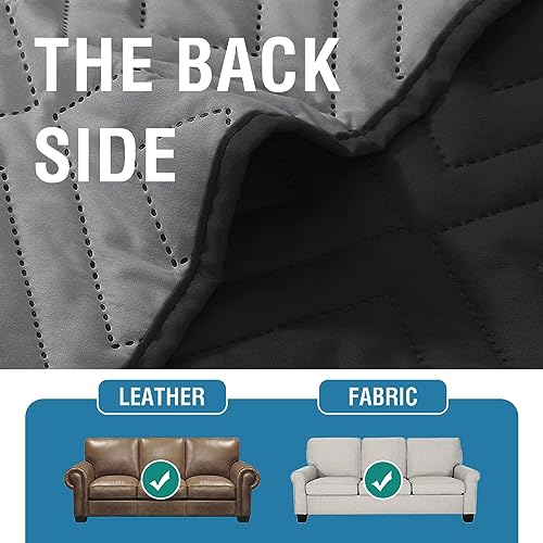 H.VERSAILTEX Armrest Covers for Sofa Water Resistant Couch Arm Covers Remote Control Holder Sofa Armrest Organizer for Magazine, Tablet, Phone, iPad(Set of 2, Black/Grey) - color: Double Diamond-black/Grey