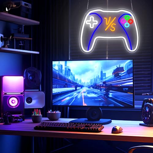 VS Gamepad Neon Sign - Dimmable USB Powered LED Light for Game Room/Teen Boy Bedroom Decor, Birthday Christmas Gift for Gamers - style: VS GamePad