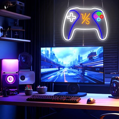 VS Gamepad Neon Sign - Dimmable USB Powered LED Light for Game Room/Teen Boy Bedroom Decor, Birthday Christmas Gift for Gamers - style: VS GamePad