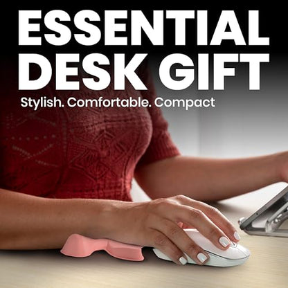 GlideX r2.0 Ergonomic Mouse Wrist Rest – Compact Sliding Wrist Pad with Low Profile Design for Desk Laptop Travel, Fits Small to Medium Hands (Pink) - color: Pink