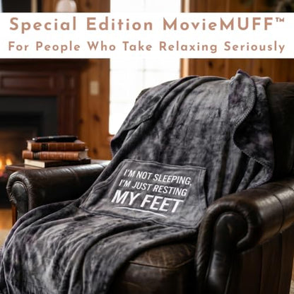 EzrAllora Premium Foot Pocket Blanket -Patent Pending- Gamer Gift for Men Who Have Everything -TV Throw - Gifts for Men Who Wants Nothing (Fleece, Fun Quote Edition) - color: Fun Quote Edition