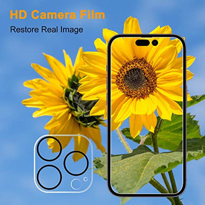 PEHAEL 2+2 Pack for iPhone 14 Pro Privacy Screen Protector with Camera Lens Protector Full Coverage Anti-Spy Tempered Glass Film 9H Hardness Easy Installation Bubble Free [6.1 inch]