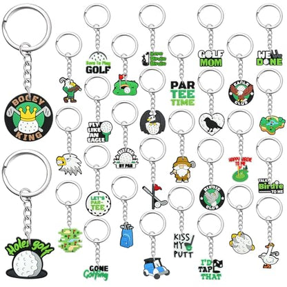 Keychains Bulk,Funny Key Chain for Prizes Incentives Holiday Gifts Birthday Party Favors - color: 30pcs Golf Keychains