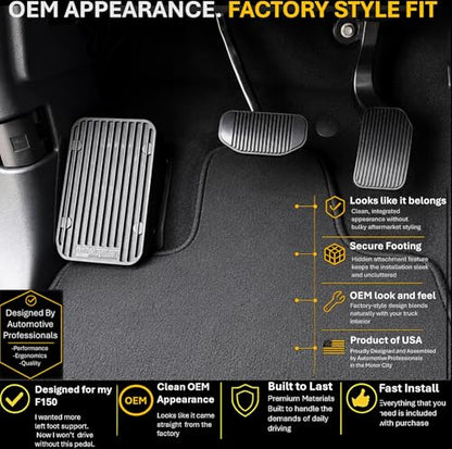 Ergonomic Adjustable Left Foot Rest Comfort Dead Pedal for Ford F150 F250 F350 F450 F550 F650, Compatible with Ford F-Series & Expedition, Compatible with RAM Trucks