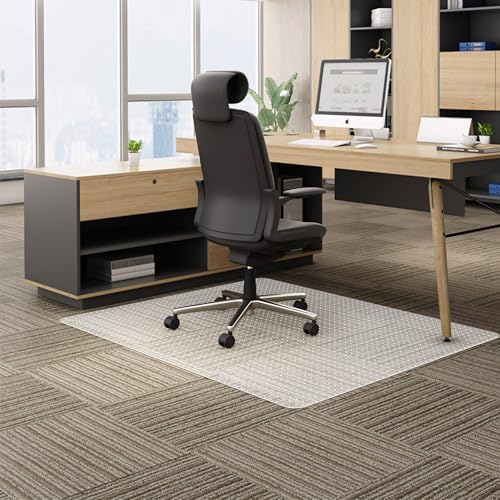 Office Chair Mat for Carpet, 60" x 46" Low Pile Carpet Protector Mat for Office Chair, Under Desk Office Mats for Rolling Chairs, Easy Glide, Rectangle - color: Flat-pile Carpets, size: 46'' x 60'' Rectangle