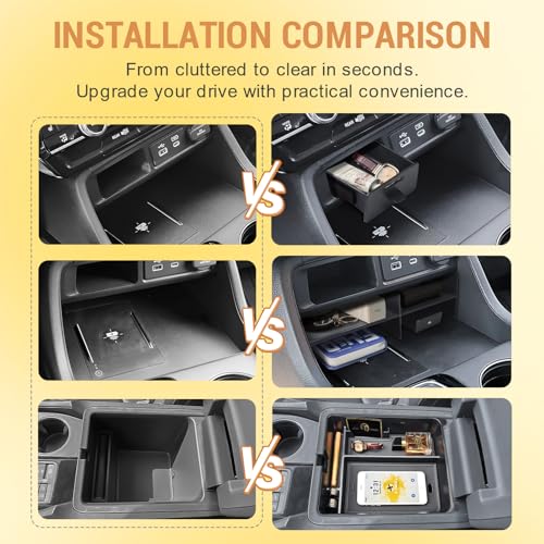 3PCS Center Console Organizer Insert Tray Compatible with Honda 2023 2024 2025 Pilot & 2026 Passport Interior Accessories, Armrest Storage Box & Front Center Console Shelf & Glove Box Hidden Drawer