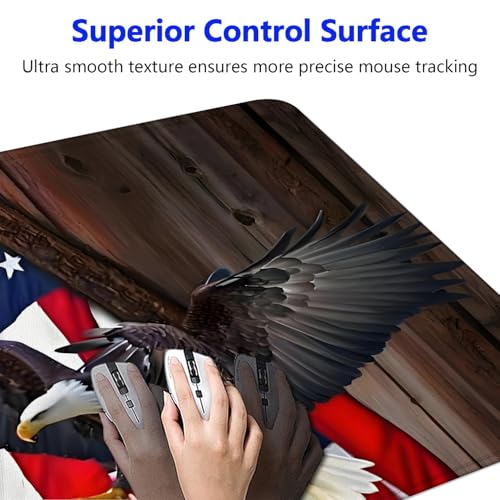Large Gaming Mouse pad,Eagle，Flag Anti Slip Rubber Base Mouse pad, Suitable for Computer, Laptop, Office Desk Accessories - color: Eagle，Flag