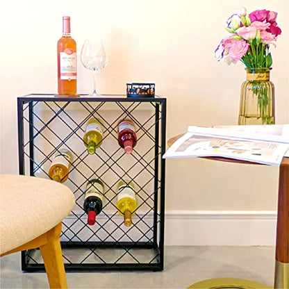 Mango Steam 32 Bottle Gray Wine Rack with Glass Top Shelf, Free Standing for Home, Kitchen and Bar - color: Pewter, size: 32 Bottle