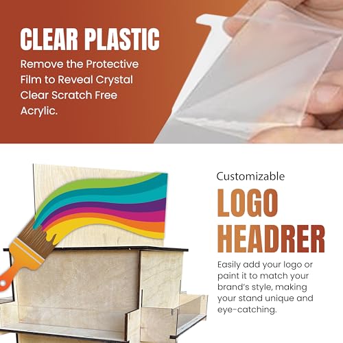4-Sided Rotating Display Stand - Craft Shows, Trade Shows, Markets - Small & Medium-Sized Items like Stickers, Postcards, Coasters, Note Pads, Napkins - Heavy-Duty, Easy to Assemble (Natural)… - color: Natural