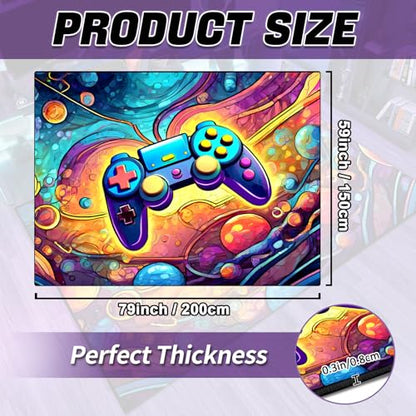Game Area Rug Teen Boys Carpet, 3D Gaming Rugs Gamepad Controller Mat for Boys Girls Bedroom Playroom, Non-Slip Scrawl Style Gamer Rugs Children Gaming Area Rug (Scrawl Style 1, 79" x 59") - color: Scrawl Style 1, size: 4'11" x 6'7" (Rectangular)