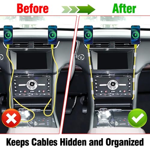 12 Pcs Car Trim Cable Clips, Car Cable Management Wire Organizer Cord-W(02) | Neatly Organize Cables for Vehicle Interior, Easy Installation, Ideal for Phone Chargers, Dash Cams and More - color: White