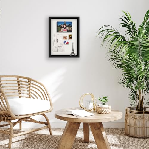 Americanflat 12x16 Shadow Box Frame with Polished Plexiglass - Silhouette Collection - Large Shadow Box Display Case for Tabletop and Wall Display - Black with Soft Felt Back - color: Black, size: 12x16