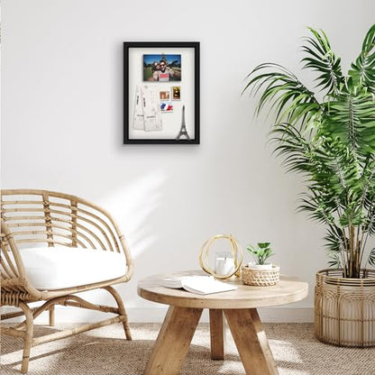Americanflat 12x16 Shadow Box Frame with Polished Plexiglass - Silhouette Collection - Large Shadow Box Display Case for Tabletop and Wall Display - Black with Soft Felt Back - color: Black, size: 12x16