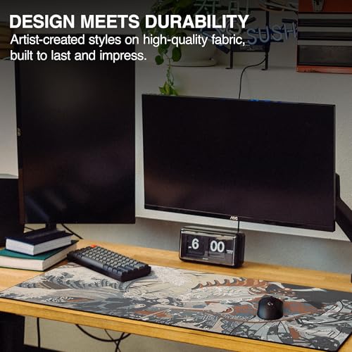 MPCO. Original Large Gaming Desk Mat – 36" x 17" Duraglyde Masterpiece Shogun Full Desk Mouse Pad for Smooth Precision – Non-Slip, Washable Extra-Large PC Mouse Pad for Gaming Sessions - color: DuraGlyde Shogun
